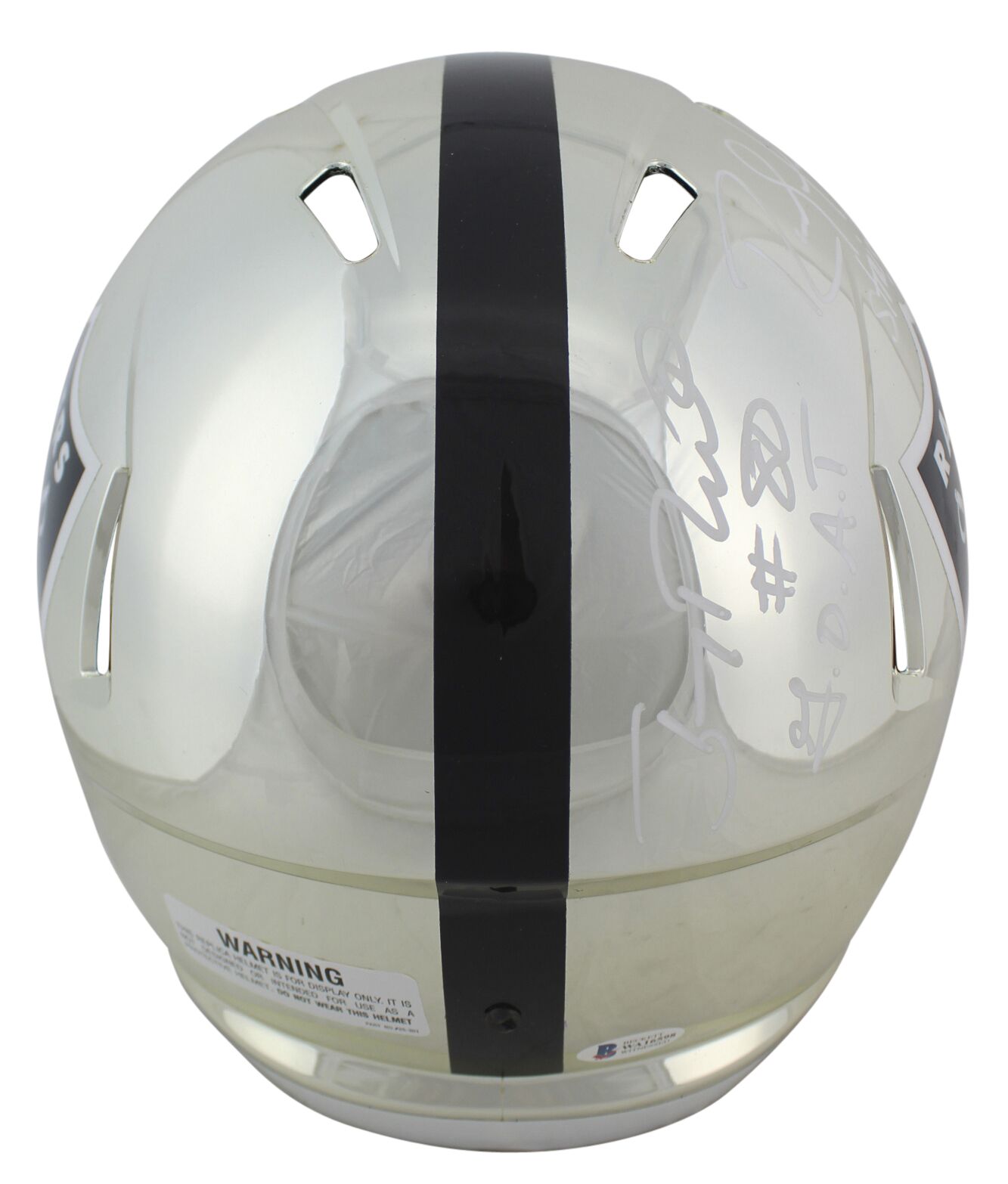 Jerry Rice & Randy Moss Signed Raiders Full-Size Chrome Speed Helmet Inscribed "G.O.A.T." & "Straight Cash Homie" (Beckett COA) at PristineAuction.com Jerry Rice & Randy Moss Signed Raiders Full-Size Chrome Speed Helmet Inscribed "G.O.A.T." & "Straight Cash Homie" (Beckett COA) at PristineAuction.com