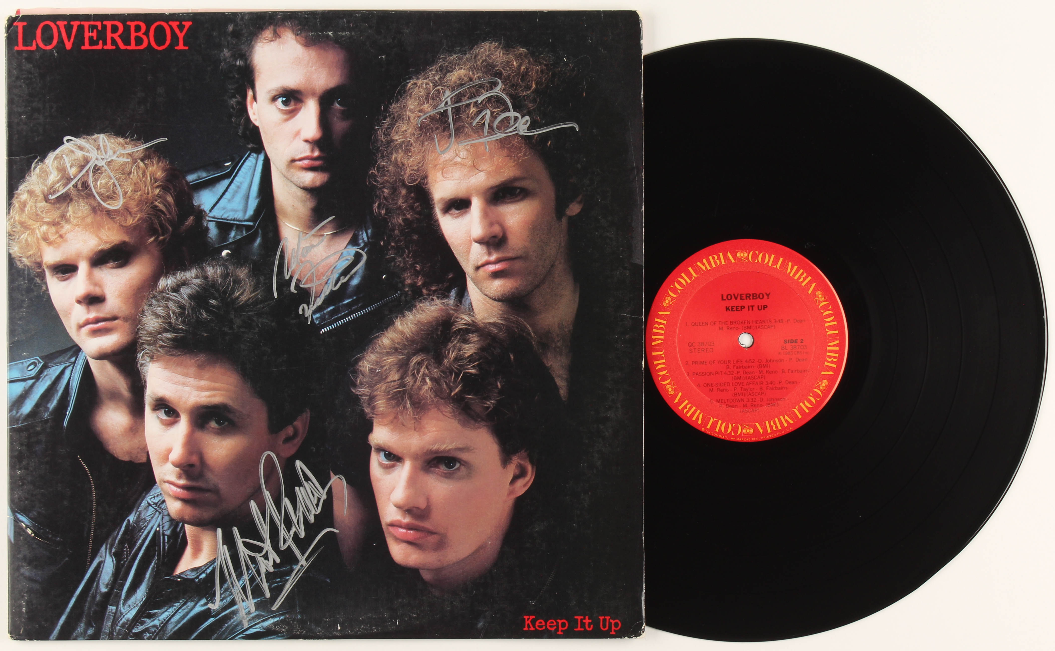Loverboy "Keep It Up" Vinyl Record Album Signed by (4) with Mike Reno, Paul Dean, Doug Johnson & Matt Frenette (JSA COA) at PristineAuction.com Loverboy "Keep It Up" Vinyl Record Album Signed by (4) with Mike Reno, Paul Dean, Doug Johnson & Matt Frenette (JSA COA) at PristineAuction.com