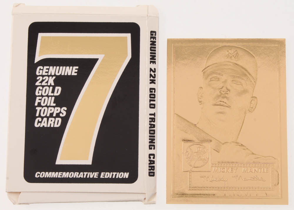 Vintage 1952 Topps Mickey Mantle 23 KT Gold Rookie Card at PristineAuction.com Vintage 1952 Topps Mickey Mantle 23 KT Gold Rookie Card at PristineAuction.com