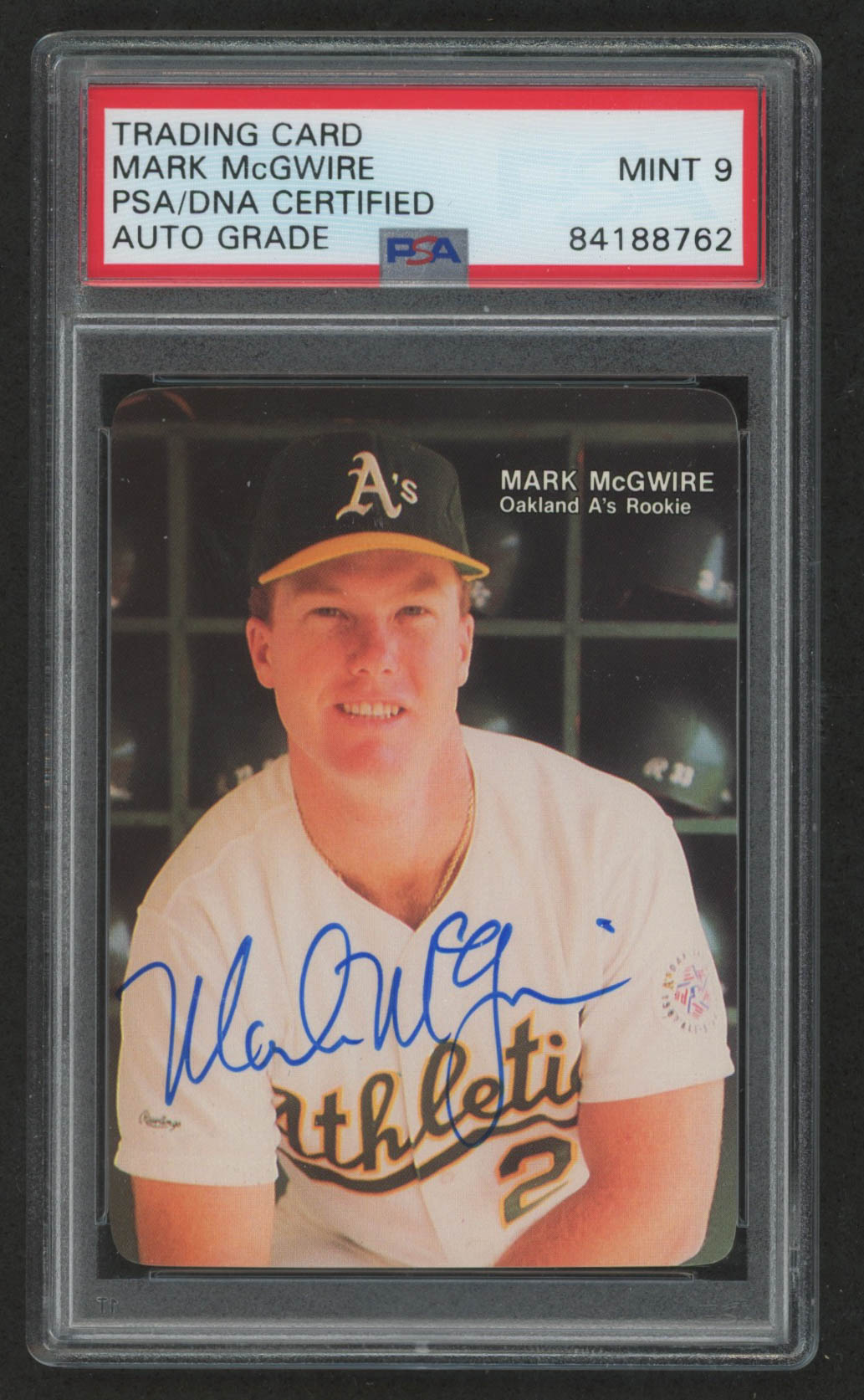 Mark McGwire Signed 1987 Mother's Cookies #1 (PSA Encapsulated) at PristineAuction.com Mark McGwire Signed 1987 Mother's Cookies #1 (PSA Encapsulated) at PristineAuction.com