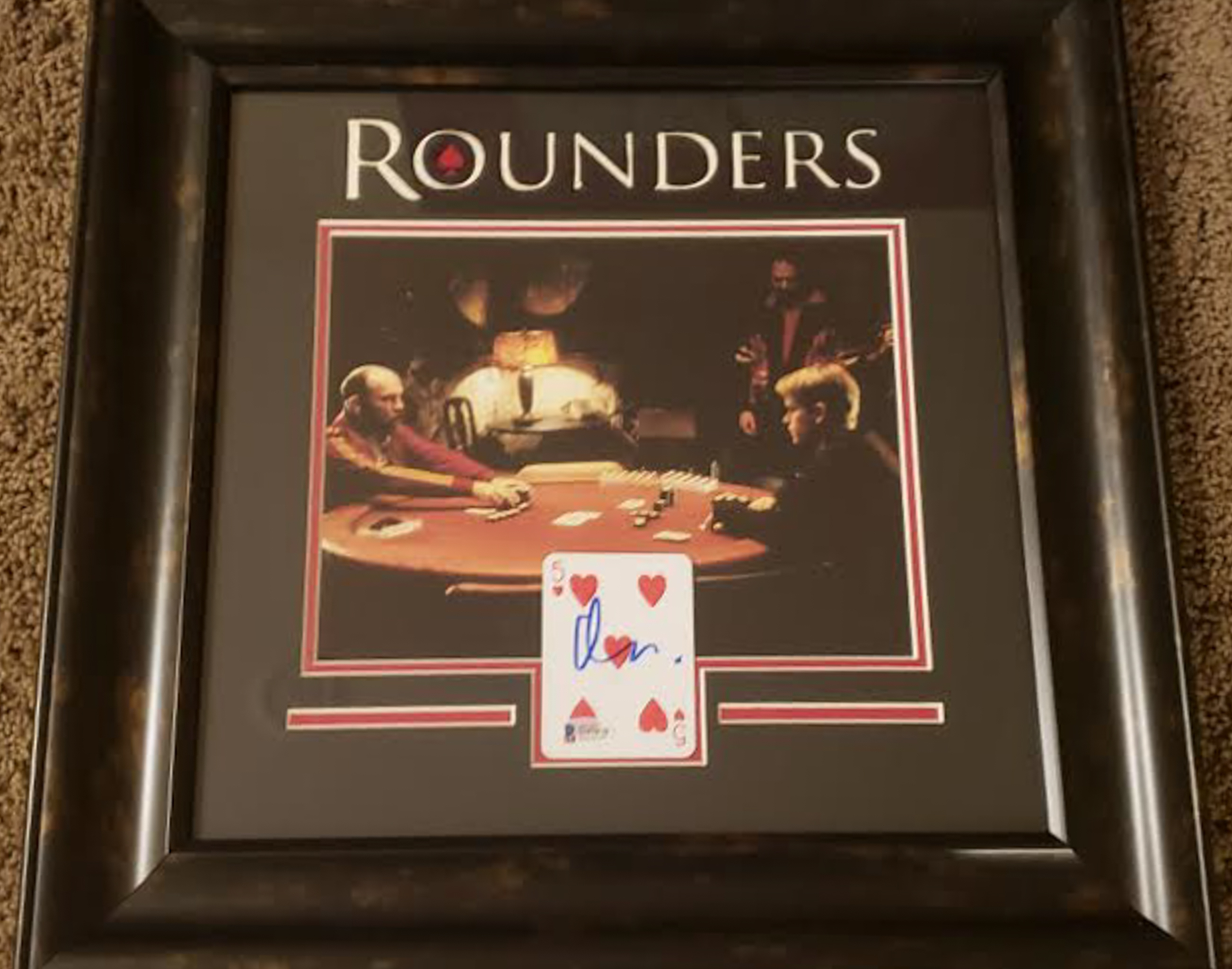 Matt Damon Signed "Rounders" 18.5x18.5 Custom Framed Playing Card Display (Beckett Hologram) at PristineAuction.com Matt Damon Signed "Rounders" 18.5x18.5 Custom Framed Playing Card Display (Beckett Hologram) at PristineAuction.com