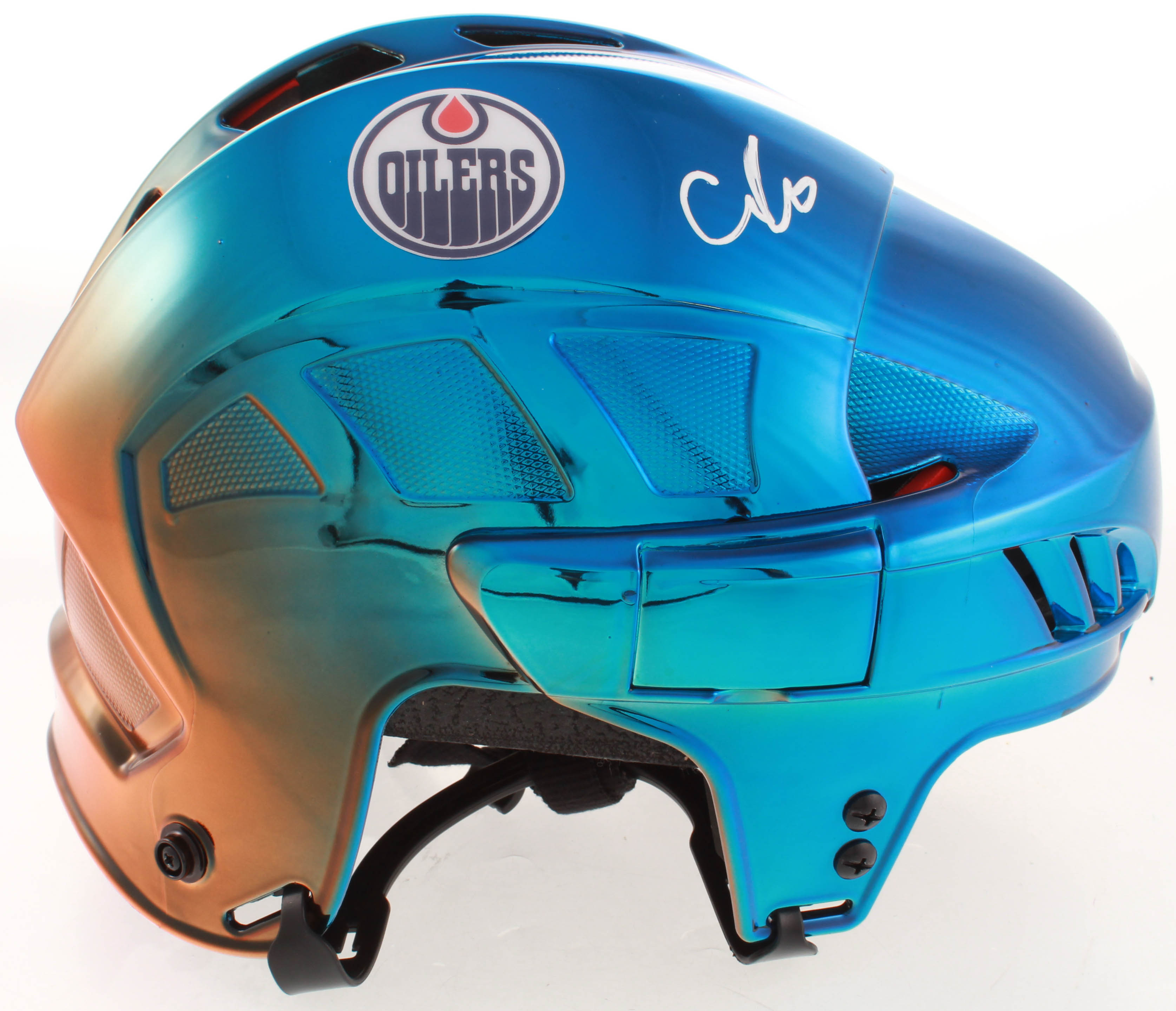 Connor McDavid Signed Oilers Full Size Chrome Helmet (Beckett COA) at PristineAuction.com Connor McDavid Signed Oilers Full Size Chrome Helmet (Beckett COA) at PristineAuction.com