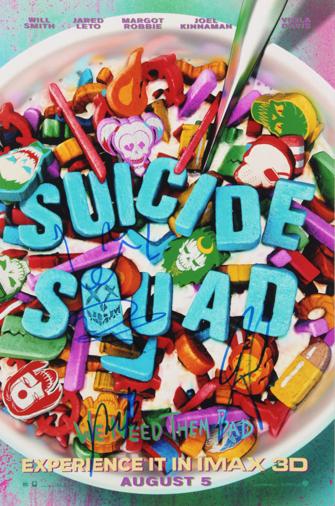 "Suicide Squad" 12x18 Photo Signed by (4) with Adam Beach, Ike Barinholtz, Jai Courtney & Joel Kinnaman (AutographCOA Hologram) at PristineAuction.com "Suicide Squad" 12x18 Photo Signed by (4) with Adam Beach, Ike Barinholtz, Jai Courtney & Joel Kinnaman (AutographCOA Hologram) at PristineAuction.com