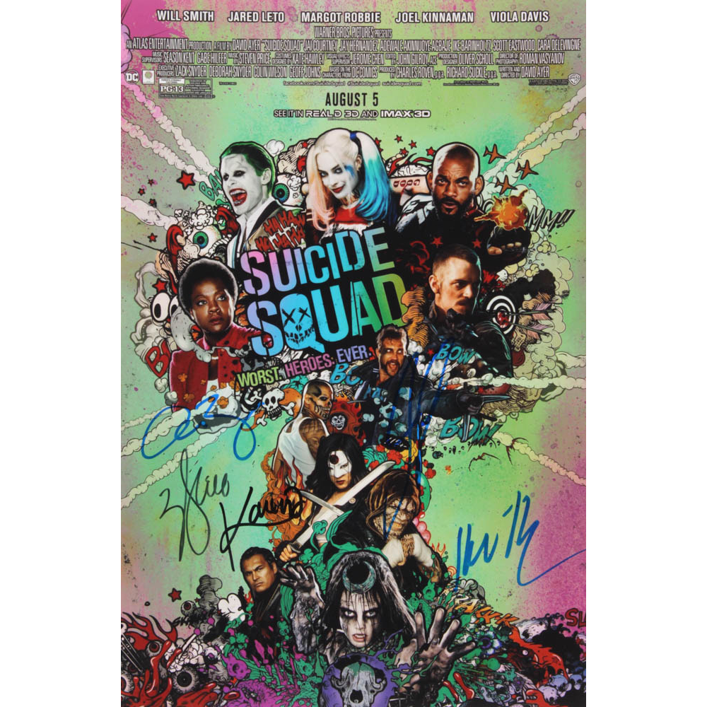 "Suicide Squad" 12x18 Photo Signed by (5) with Will Smith, Adam Beach ...