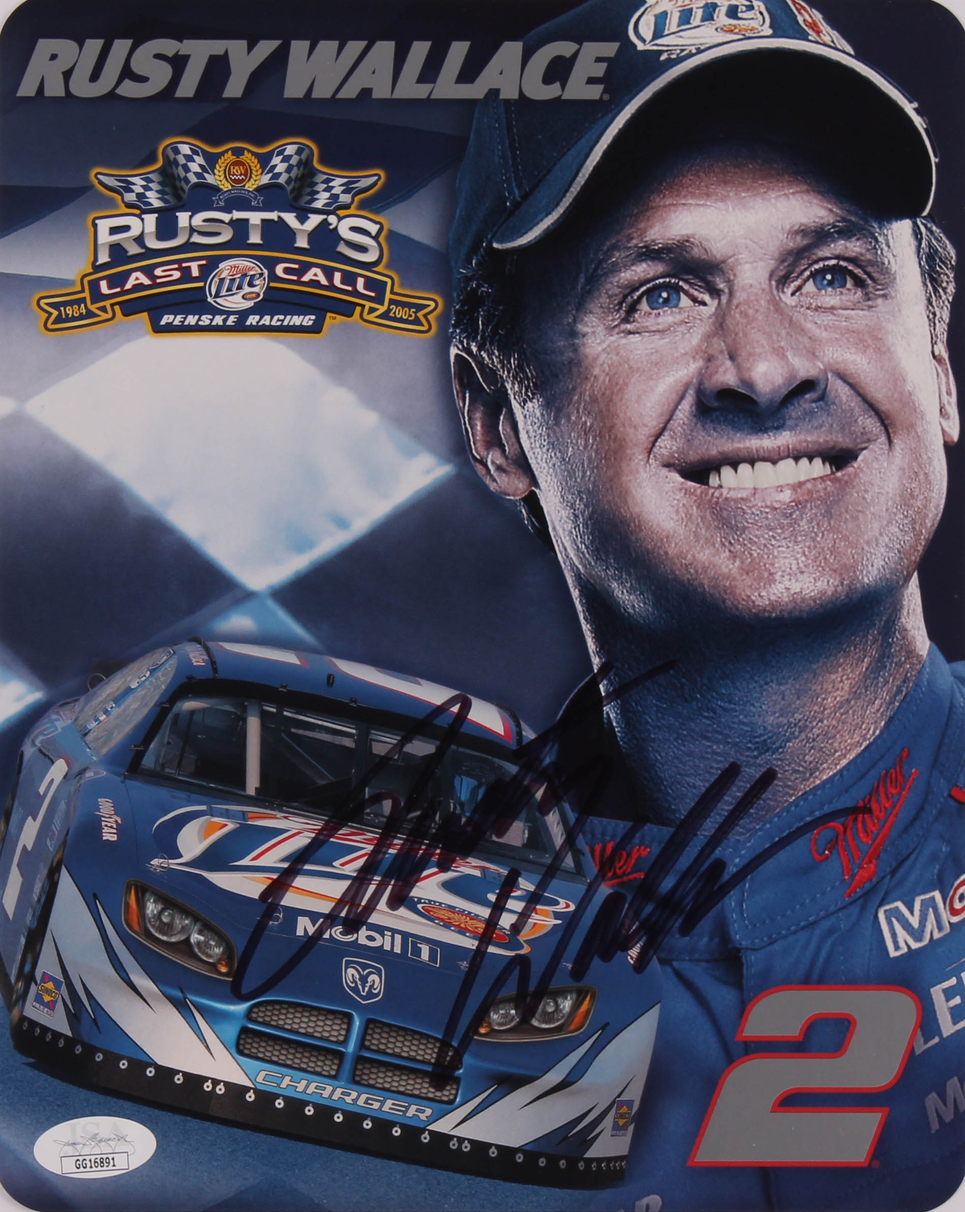 Rusty Wallace Signed 8x10 Photo Card (JSA COA) at PristineAuction.com Rusty Wallace Signed 8x10 Photo Card (JSA COA) at PristineAuction.com