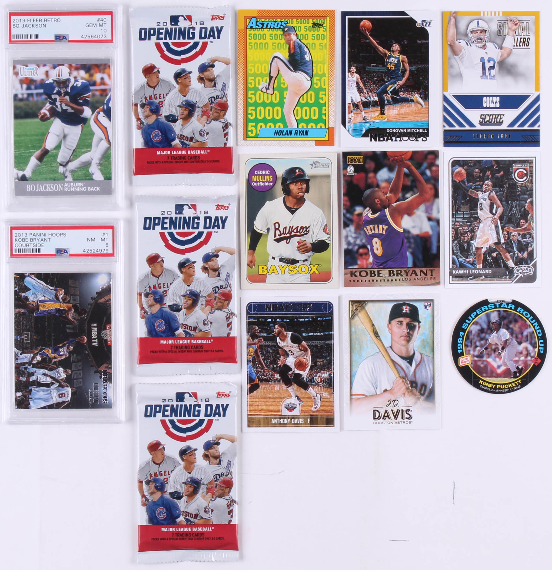 Lot of (32) Sports Cards with (2) PSA Graded Cards (8, 10), (9) Raw Cards, & (3) Unopened Baseball Card Packs at PristineAuction.com Lot of (32) Sports Cards with (2) PSA Graded Cards (8, 10), (9) Raw Cards, & (3) Unopened Baseball Card Packs at PristineAuction.com