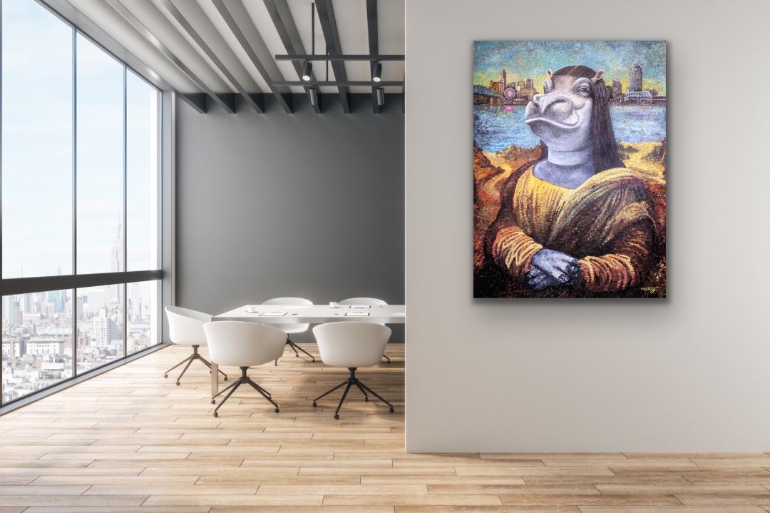 Greg Matsey Signed "Fiona Lisa" 36x48x1 Mixed Media Giclee on Canvas at PristineAuction.com Greg Matsey Signed "Fiona Lisa" 36x48x1 Mixed Media Giclee on Canvas at PristineAuction.com