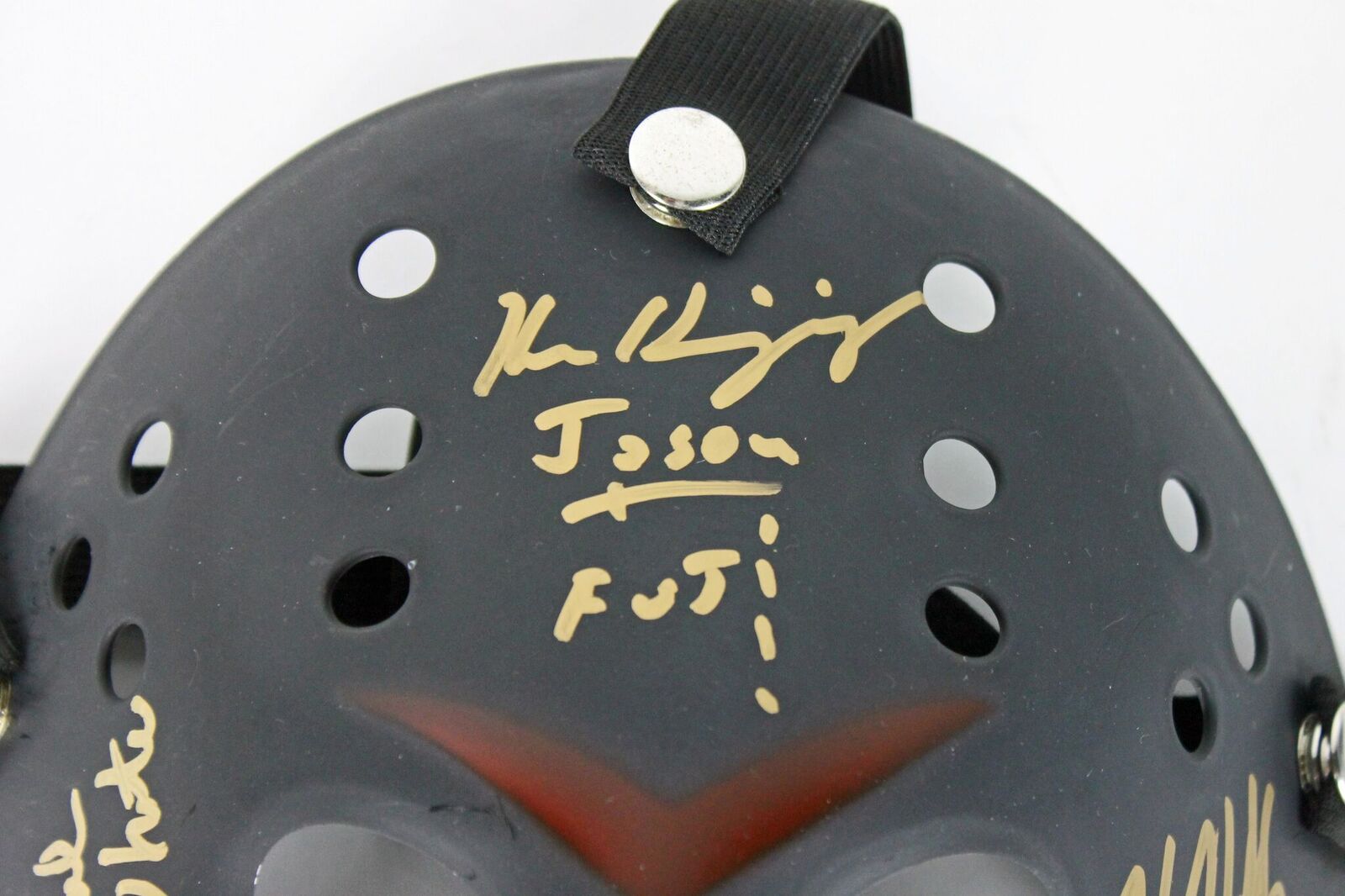 "Friday the 13th" Mask Signed by (4) with Kane Hodder, Ari Lehman, Ken Kirzinger & Ted White Inscribed "Jason", "Jason FOT" & "Jason 1" (JSA COA) at PristineAuction.com "Friday the 13th" Mask Signed by (4) with Kane Hodder, Ari Lehman, Ken Kirzinger & Ted White Inscribed "Jason", "Jason FOT" & "Jason 1" (JSA COA) at PristineAuction.com