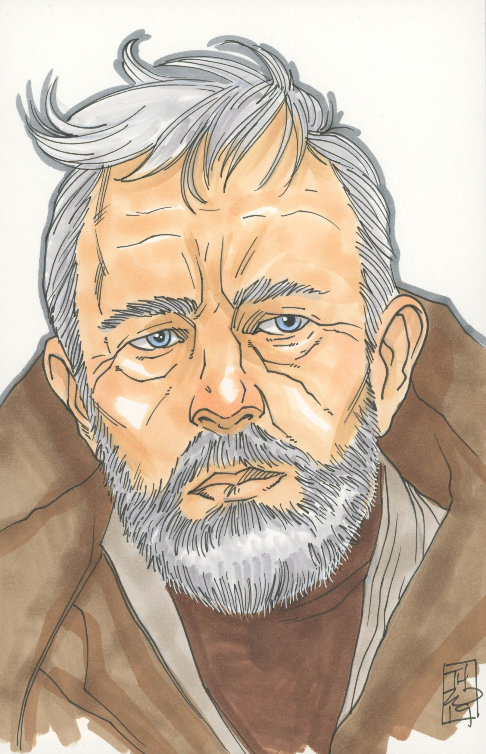 Tom Hodges - Obi-Wan Kenobi - "Star Wars" - Signed ORIGINAL 5.5" x 8.5" Drawing on Paper (1/1) at PristineAuction.com Tom Hodges - Obi-Wan Kenobi - "Star Wars" - Signed ORIGINAL 5.5" x 8.5" Drawing on Paper (1/1) at PristineAuction.com
