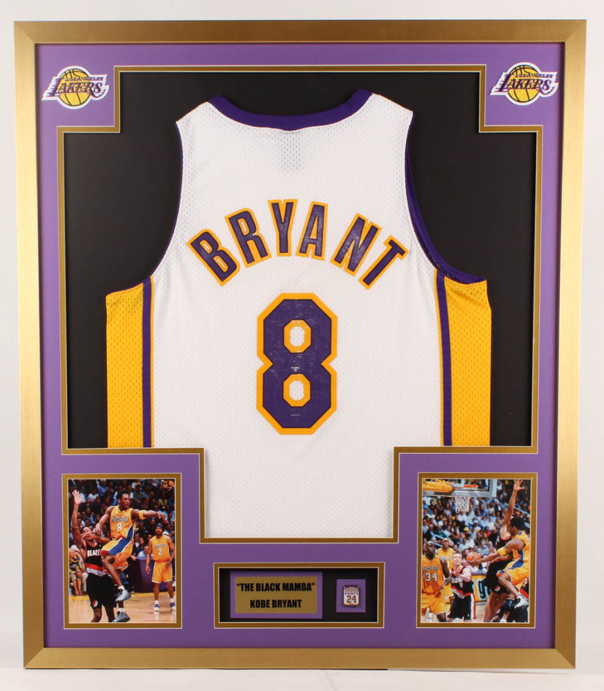 Kobe Bryant 32x36 Custom Framed Jersey Display with Championship Pin at PristineAuction.com Kobe Bryant 32x36 Custom Framed Jersey Display with Championship Pin at PristineAuction.com