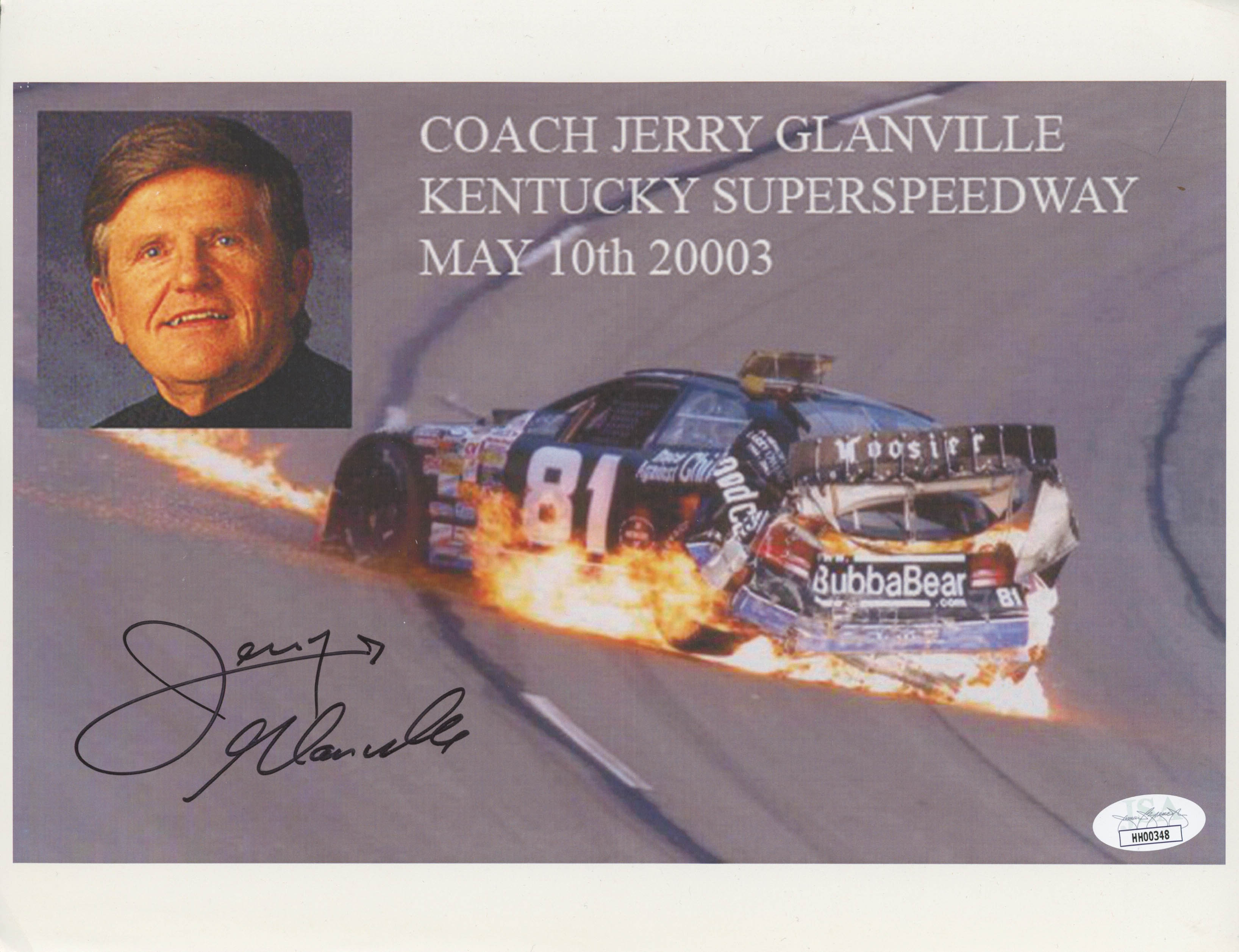 Jerry Glanville Signed NASCAR 8x10 Print (JSA COA) at PristineAuction.com Jerry Glanville Signed NASCAR 8x10 Print (JSA COA) at PristineAuction.com