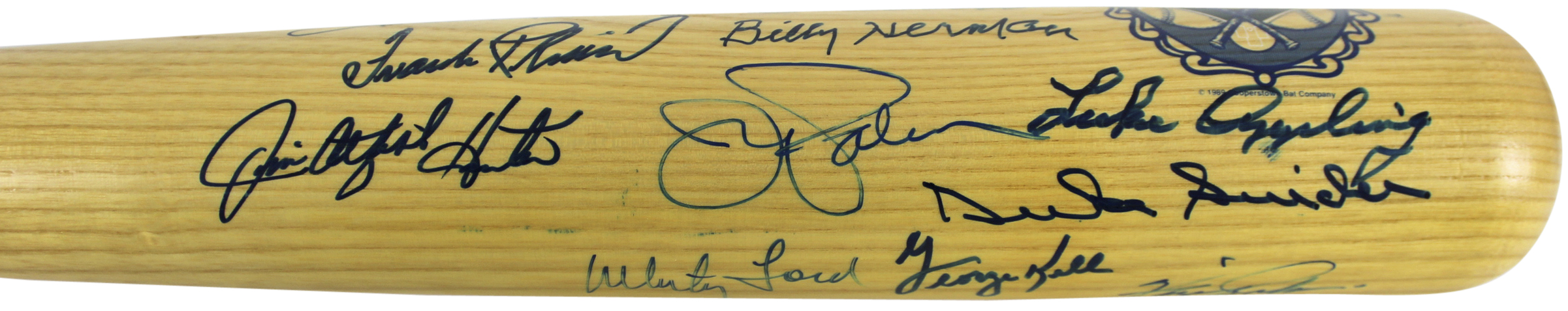 Cooperstown Baseball Bat Signed by (20) with Brooks Robinson, Monte Irvin, Stan Musial, Bobby Doerr (Beckett COA) at PristineAuction.com Cooperstown Baseball Bat Signed by (20) with Brooks Robinson, Monte Irvin, Stan Musial, Bobby Doerr (Beckett COA) at PristineAuction.com