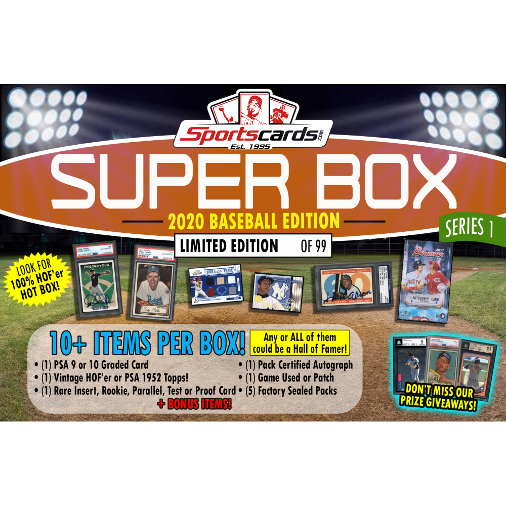 “SUPER BOX” 10+ Cards & Packs PER BOX!! Baseball