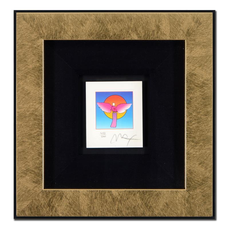 Peter Max Signed "Angel with Sun" Limited Edition 10x11 Custom Framed Lithograph #452/500 at PristineAuction.com Peter Max Signed "Angel with Sun" Limited Edition 10x11 Custom Framed Lithograph #452/500 at PristineAuction.com