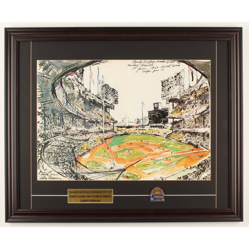 LeRoy Neiman "Sandy Koufax Strikes Out 15" 20x24.5 Custom