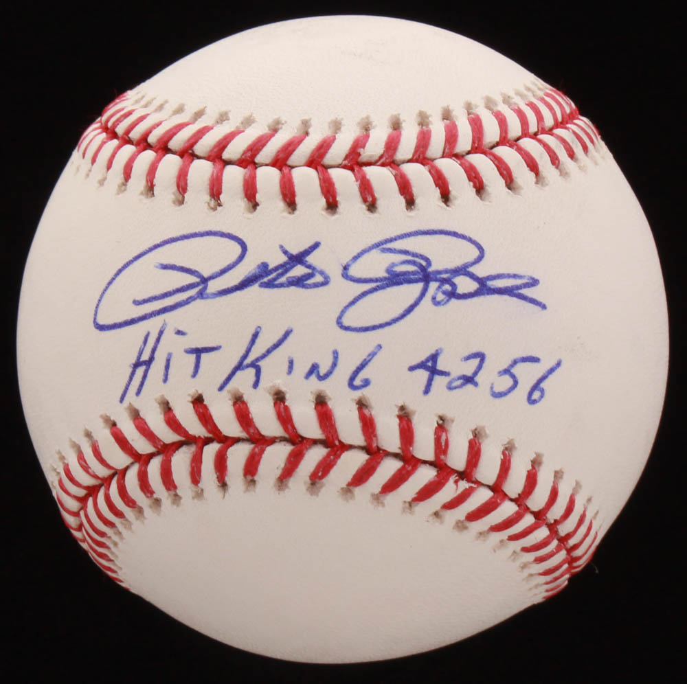 Pete Rose Signed OML Baseball Inscribed "Hit King 4256" (Radtke COA) at PristineAuction.com Pete Rose Signed OML Baseball Inscribed "Hit King 4256" (Radtke COA) at PristineAuction.com