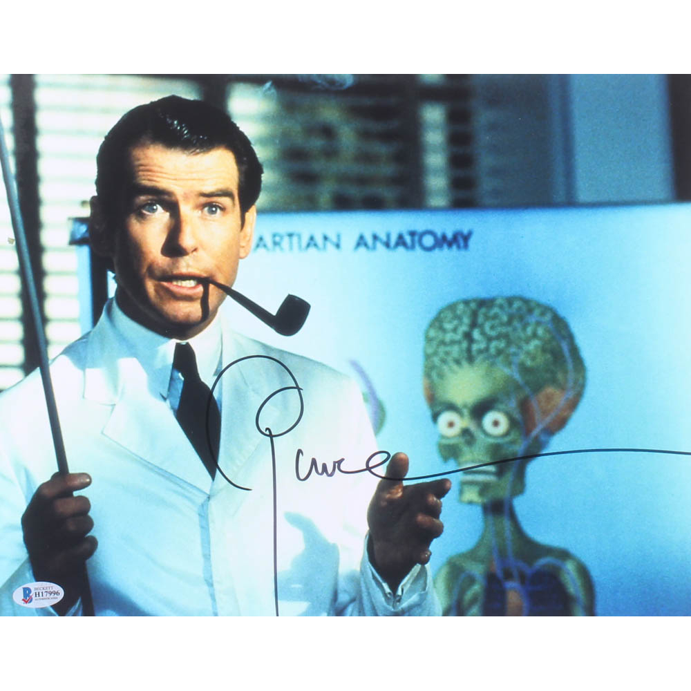 Pierce Brosnan Signed "Mars Attacks!" 11x14 Photo (Beckett COA
