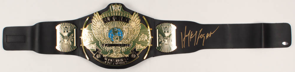 Hulk Hogan Signed WWE World Heavyweight Wrestling Championship Belt (Schwartz COA) at PristineAuction.com Hulk Hogan Signed WWE World Heavyweight Wrestling Championship Belt (Schwartz COA) at PristineAuction.com