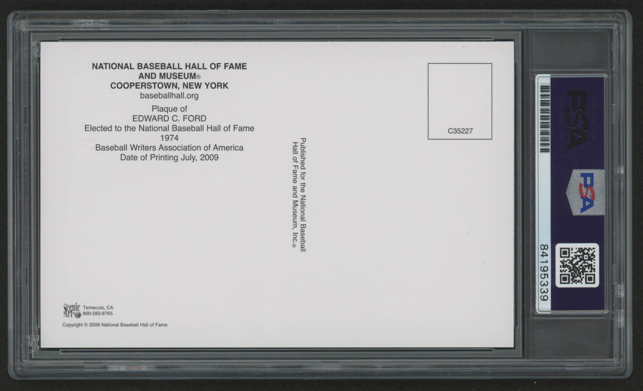 Whitey Ford Signed Hall of Fame Plaque Postcard (PSA Encapsulated) at PristineAuction.com Whitey Ford Signed Hall of Fame Plaque Postcard (PSA Encapsulated) at PristineAuction.com