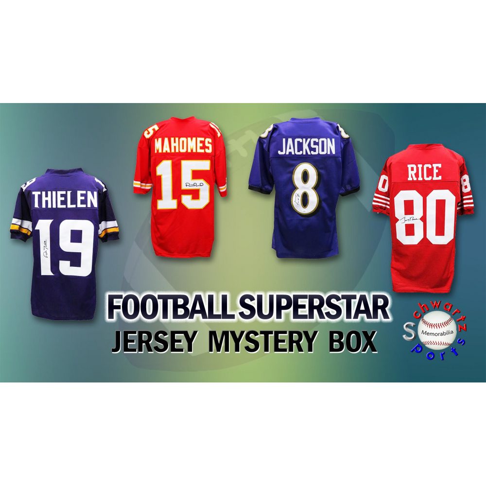 Schwartz Sports Football Superstar Signed Mystery Box Football Jersey