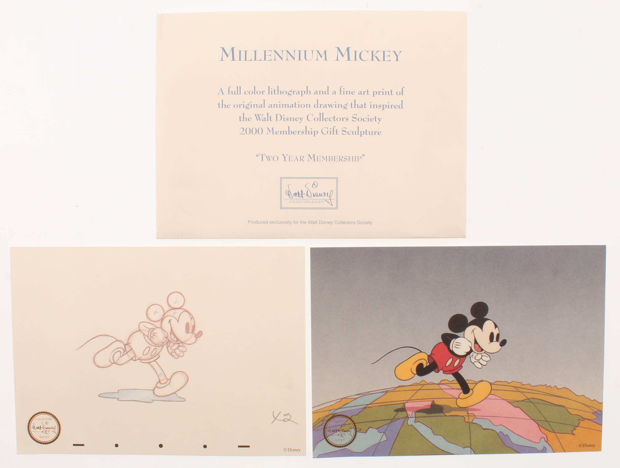 Walt Disney's "Thru the Mirror Millennium Mickey: On Top of the World" Classic Collection Set With Ceramic Sculpture, Lithograph, Fine Art Print & Mickey Mouse Pin at PristineAuction.com Walt Disney's "Thru the Mirror Millennium Mickey: On Top of the World" Classic Collection Set With Ceramic Sculpture, Lithograph, Fine Art Print & Mickey Mouse Pin at PristineAuction.com