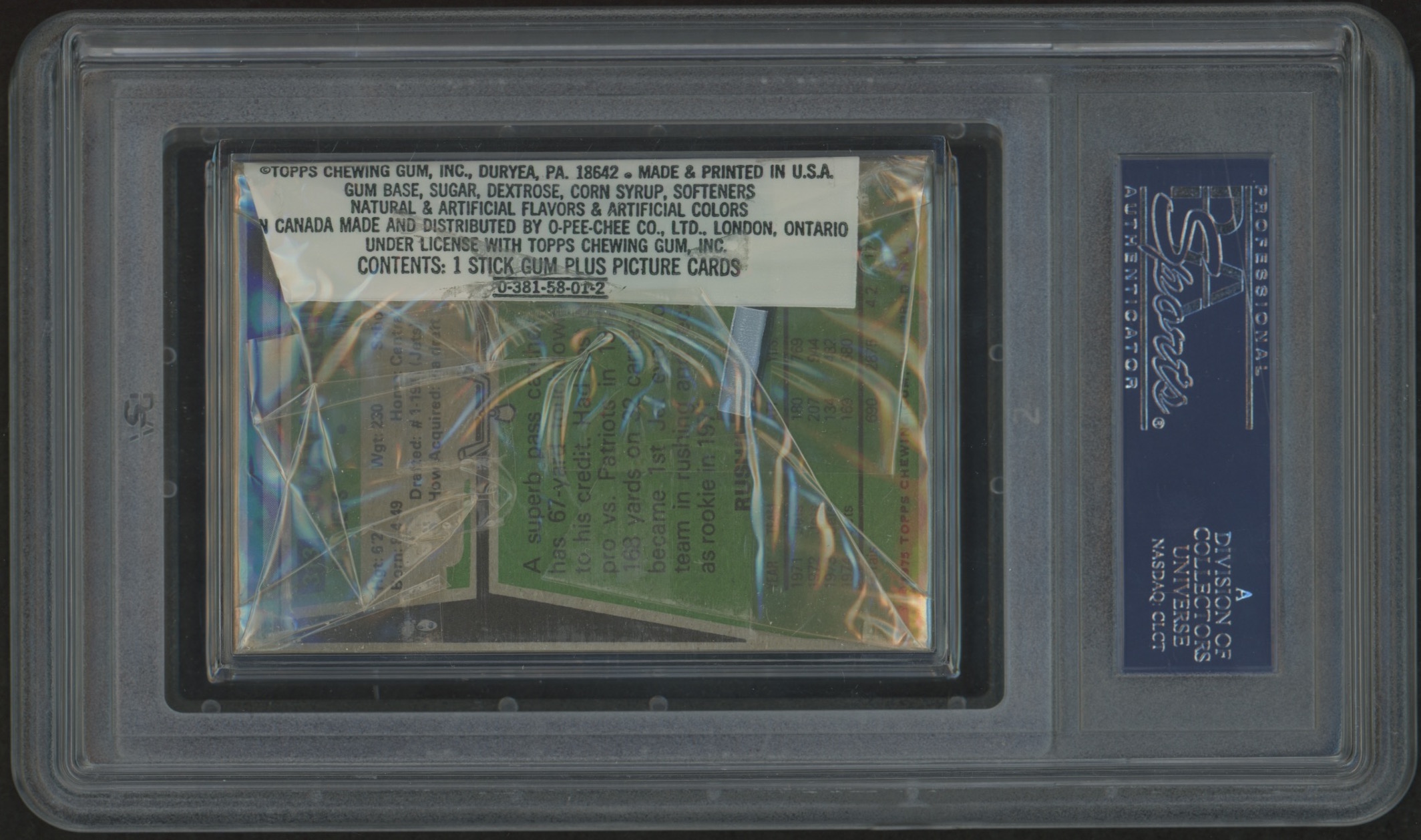 1975 Topps Football Unopened Cello Pack - #65 Drew Pearson RC - Showing on Top (PSA 9) at PristineAuction.com 1975 Topps Football Unopened Cello Pack - #65 Drew Pearson RC - Showing on Top (PSA 9) at PristineAuction.com