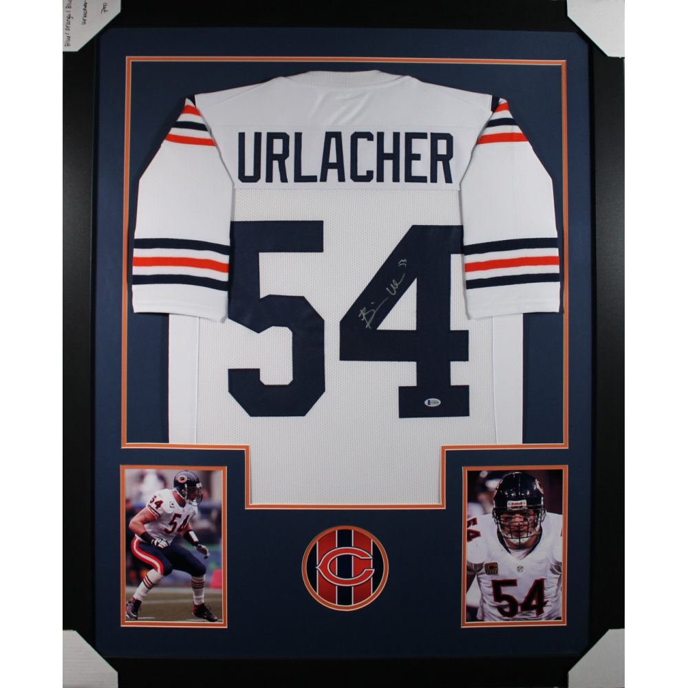 Brian Urlacher Signed 35x43 Custom Framed Jersey Display (Beckett COA