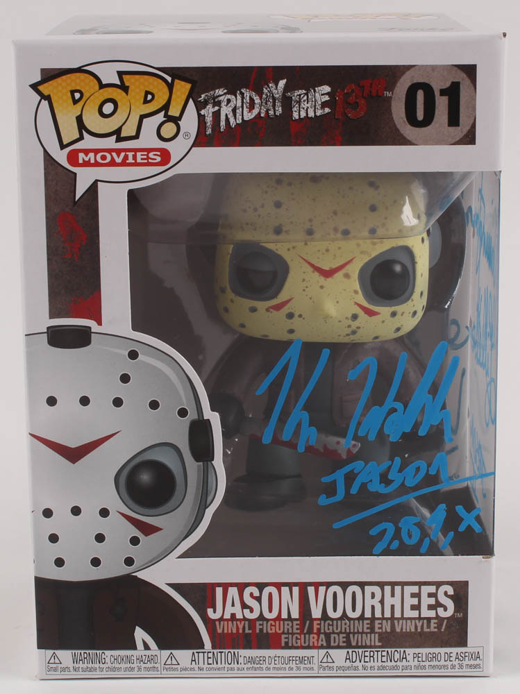 Kane Hodder & Warrington Gillette Signed "Friday the 13th" #01 Jason Voorhees Funko Pop! Vinyl Figure Inscribed "Jason 7, 8, 9, X" & "Jason II" (Legends COA) at PristineAuction.com Kane Hodder & Warrington Gillette Signed "Friday the 13th" #01 Jason Voorhees Funko Pop! Vinyl Figure Inscribed "Jason 7, 8, 9, X" & "Jason II" (Legends COA) at PristineAuction.com