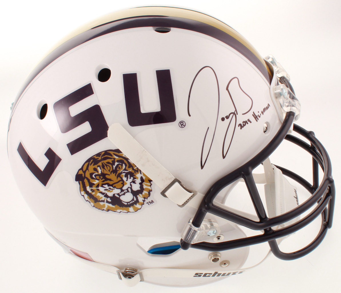 Joe Burrow Signed LSU Tigers Full-Size Helmet Inscribed "2019 Heisman" (Beckett COA) at PristineAuction.com Joe Burrow Signed LSU Tigers Full-Size Helmet Inscribed "2019 Heisman" (Beckett COA) at PristineAuction.com