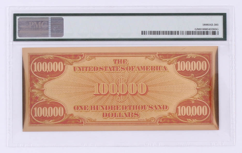 1934 $100,000 One Hundred Thousand Dollars "Smithsonian Edition" Gold Certificate - Woodrow Wilson (PMG Gem Uncirculated) at PristineAuction.com 1934 $100,000 One Hundred Thousand Dollars "Smithsonian Edition" Gold Certificate - Woodrow Wilson (PMG Gem Uncirculated) at PristineAuction.com