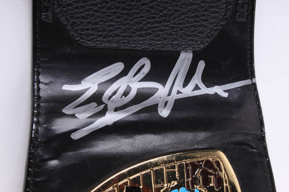 WWE Wrestlemania World Championship Belt Signed by (7) with Eric Bischoff, Kurt Angle, Lex Luger, X-Pac, Billy Jack Haynes, Rick Martel (JSA ALOA) at PristineAuction.com WWE Wrestlemania World Championship Belt Signed by (7) with Eric Bischoff, Kurt Angle, Lex Luger, X-Pac, Billy Jack Haynes, Rick Martel (JSA ALOA) at PristineAuction.com