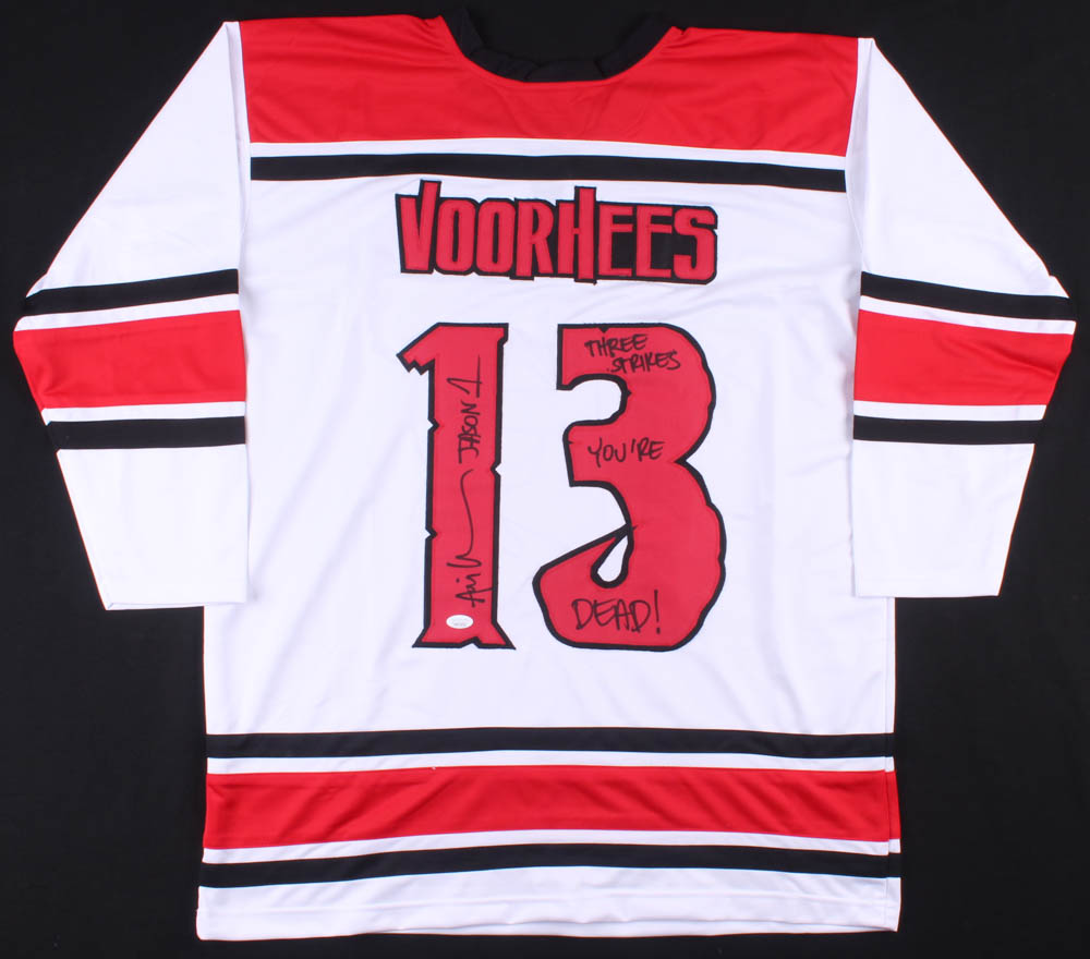 Ari Lehman Signed Jersey Inscribed "Jason 1" & "Three Strikes You're Dead!" (JSA COA) at PristineAuction.com Ari Lehman Signed Jersey Inscribed "Jason 1" & "Three Strikes You're Dead!" (JSA COA) at PristineAuction.com