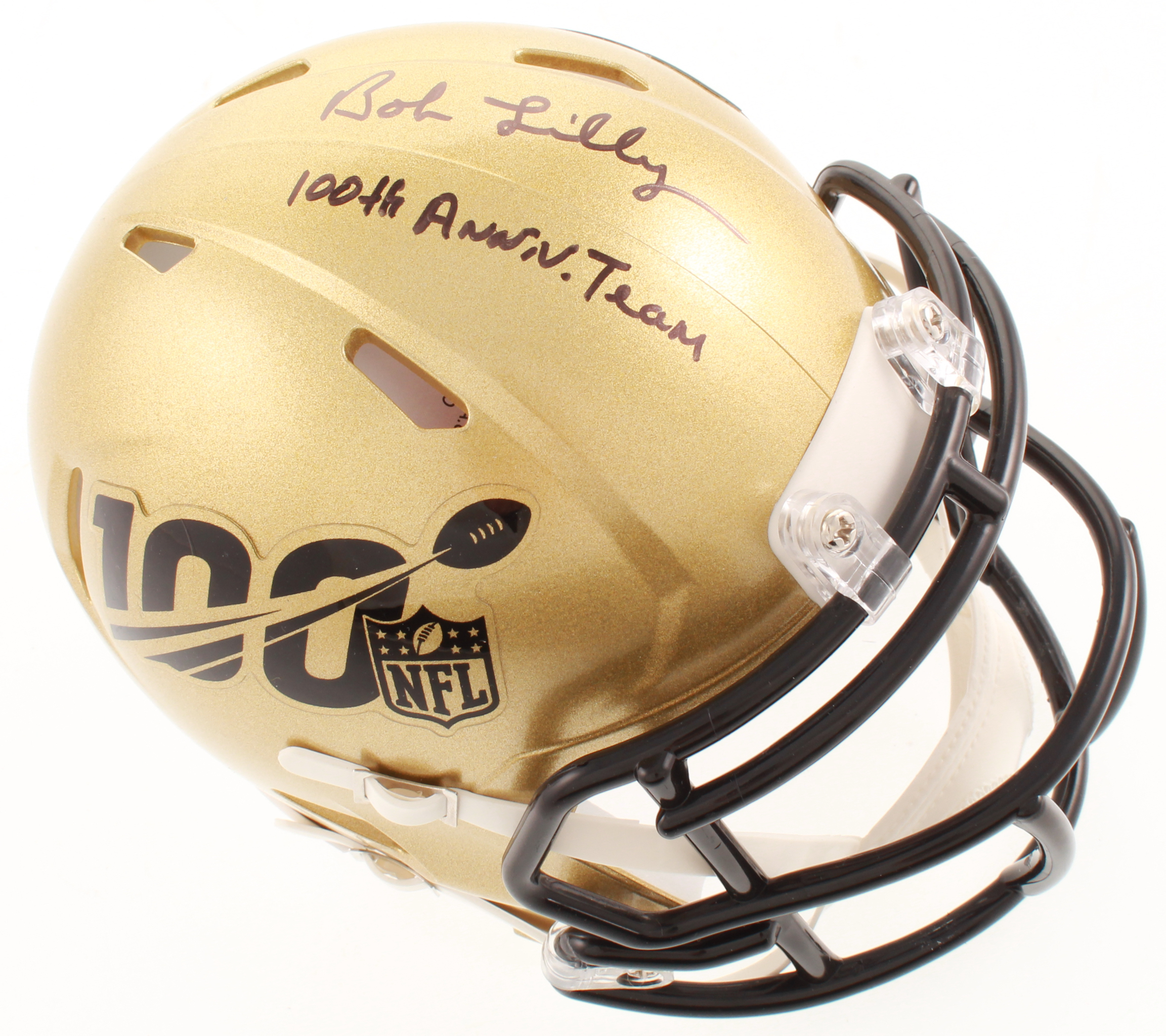 Bob Lilly Signed NFL 100 Speed Mini Helmet Inscribed "100th Anniversary Team" (JSA COA) at PristineAuction.com Bob Lilly Signed NFL 100 Speed Mini Helmet Inscribed "100th Anniversary Team" (JSA COA) at PristineAuction.com