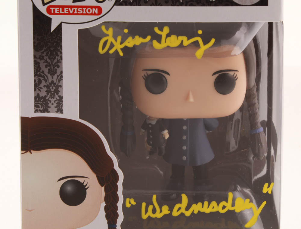 Lisa Loring Signed "The Addams Family" - Wednesday Addams #811 Funko Pop! Vinyl Figure Inscribed "Wednesday" (JSA COA) at PristineAuction.com Lisa Loring Signed "The Addams Family" - Wednesday Addams #811 Funko Pop! Vinyl Figure Inscribed "Wednesday" (JSA COA) at PristineAuction.com