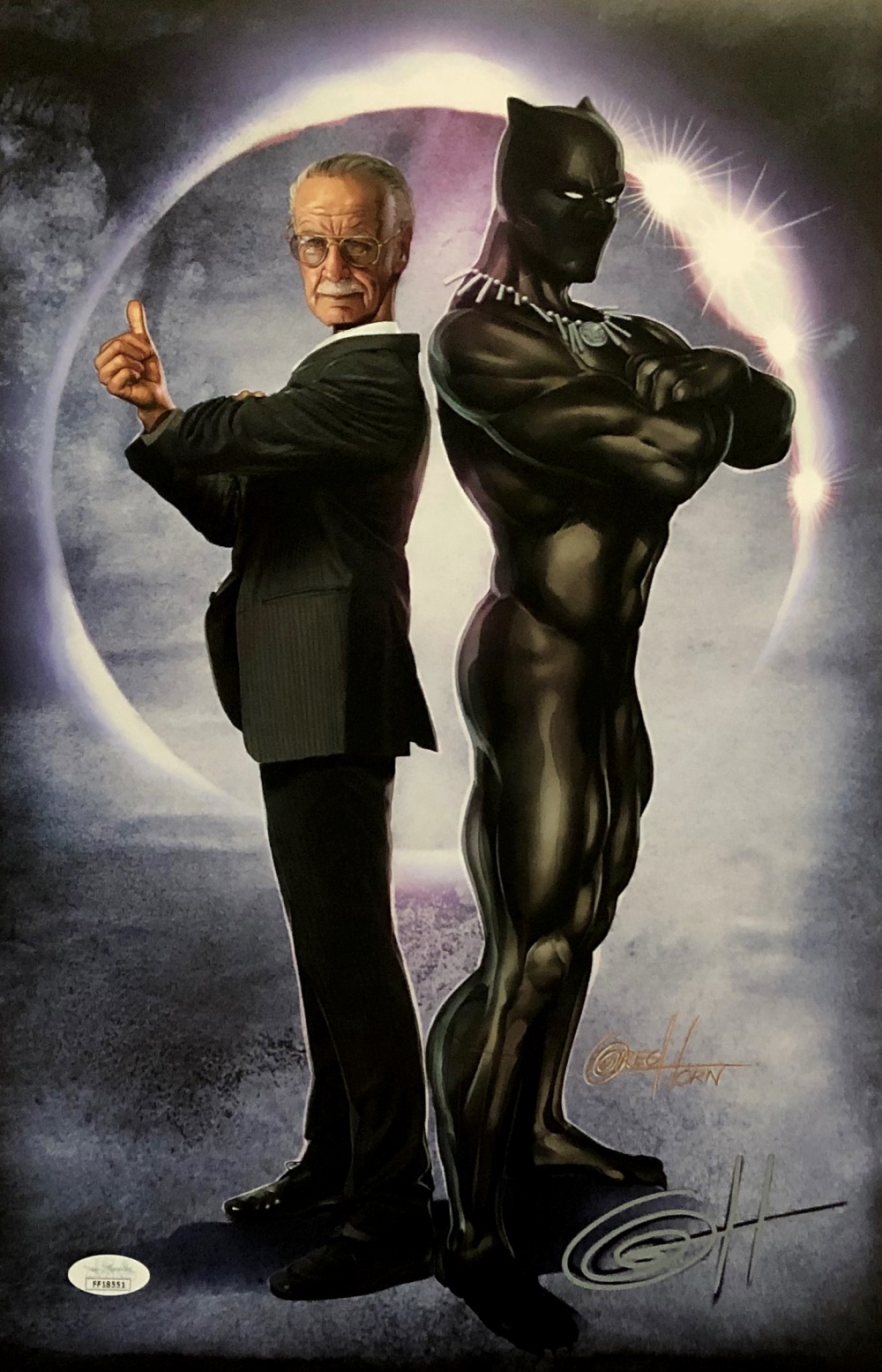 Greg Horn Signed "Black Panther & Stan The Man" 11x17 Lithograph (JSA COA) at PristineAuction.com Greg Horn Signed "Black Panther & Stan The Man" 11x17 Lithograph (JSA COA) at PristineAuction.com