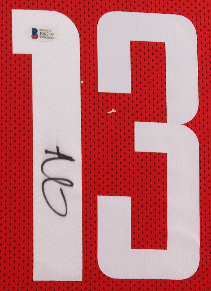 James Harden Signed 31x35 Custom Framed Jersey (Beckett COA) at PristineAuction.com James Harden Signed 31x35 Custom Framed Jersey (Beckett COA) at PristineAuction.com