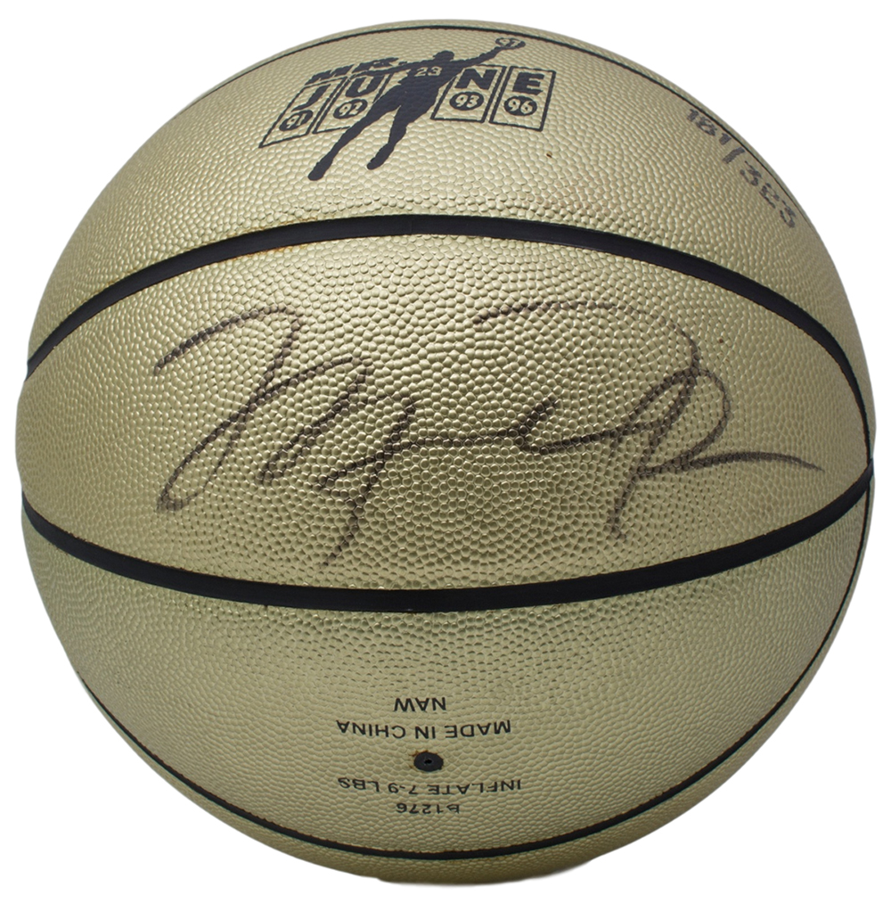 Michael Jordan Signed LE Mr. June Gold Basketball with High-Quality Display Case (UDA COA) at PristineAuction.com Michael Jordan Signed LE Mr. June Gold Basketball with High-Quality Display Case (UDA COA) at PristineAuction.com