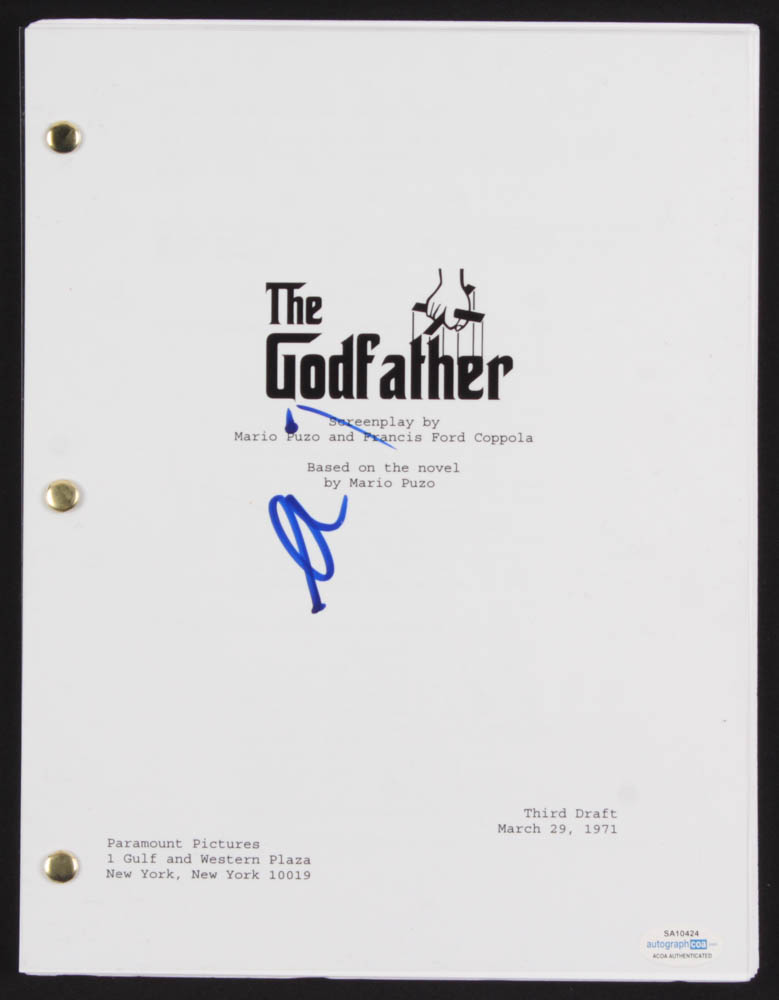 Godfather Signed Script Al Pacino Signed