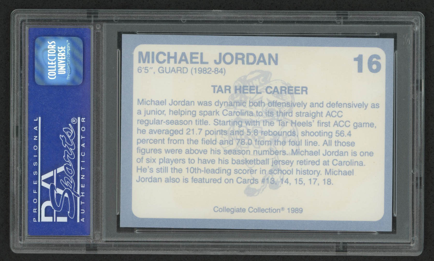 Michael Jordan 1989-90 North Carolina Collegiate Collection #16 (PSA 10) at PristineAuction.com Michael Jordan 1989-90 North Carolina Collegiate Collection #16 (PSA 10) at PristineAuction.com