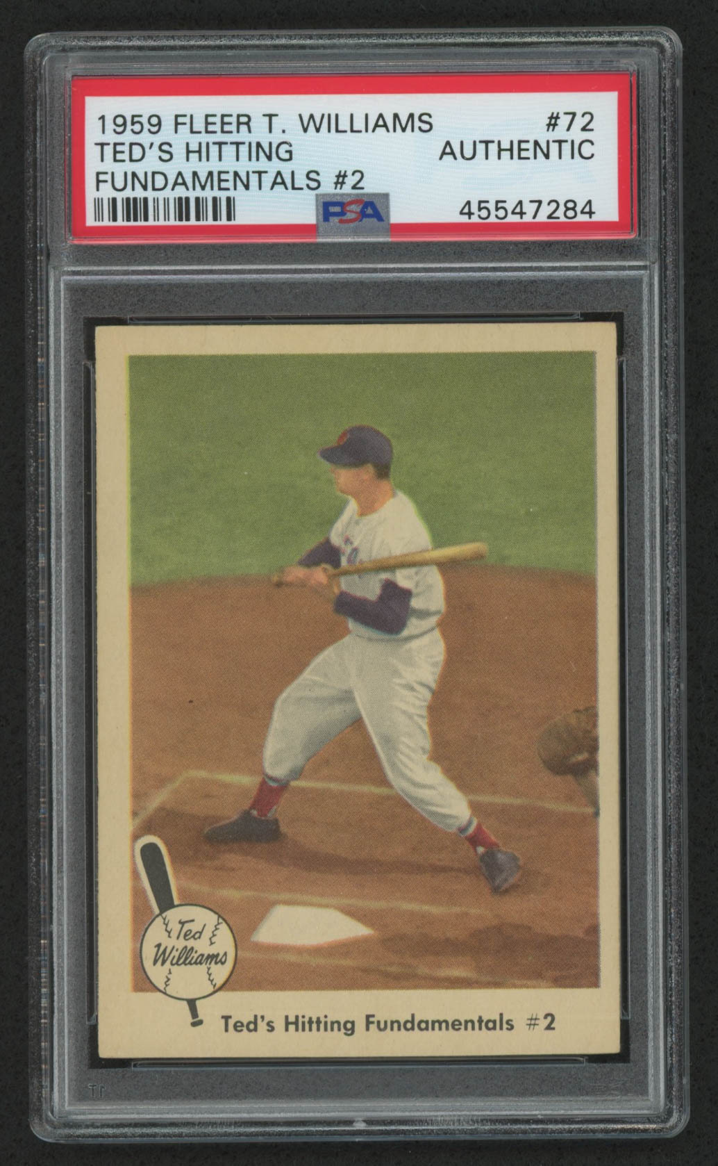 Ted Williams 1959 Fleer #72 Hitting Fundamental 2 (PSA Authentic) at PristineAuction.com Ted Williams 1959 Fleer #72 Hitting Fundamental 2 (PSA Authentic) at PristineAuction.com