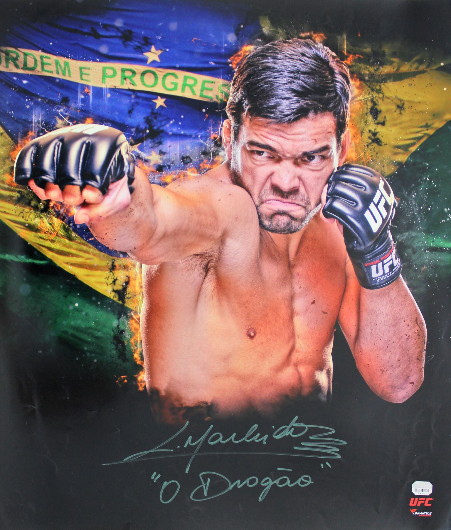 Lyoto Machida Signed UFC 20x24 Photo Inscribed "O Dragao " (Fanatics Hologram) at PristineAuction.com Lyoto Machida Signed UFC 20x24 Photo Inscribed "O Dragao " (Fanatics Hologram) at PristineAuction.com