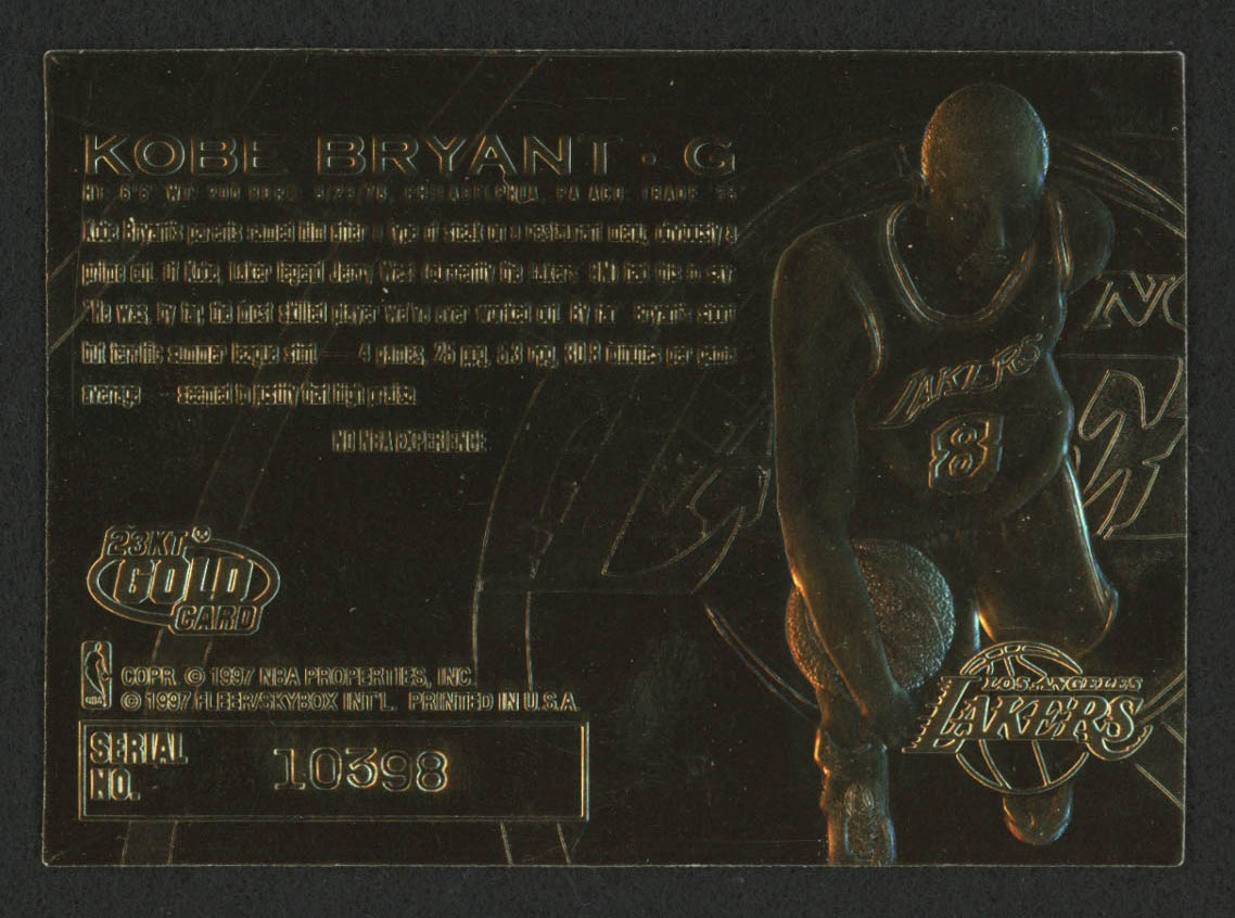 Kobe Bryant 1996 Fleer 23KT Gold Card / Purple Signature at PristineAuction.com Kobe Bryant 1996 Fleer 23KT Gold Card / Purple Signature at PristineAuction.com