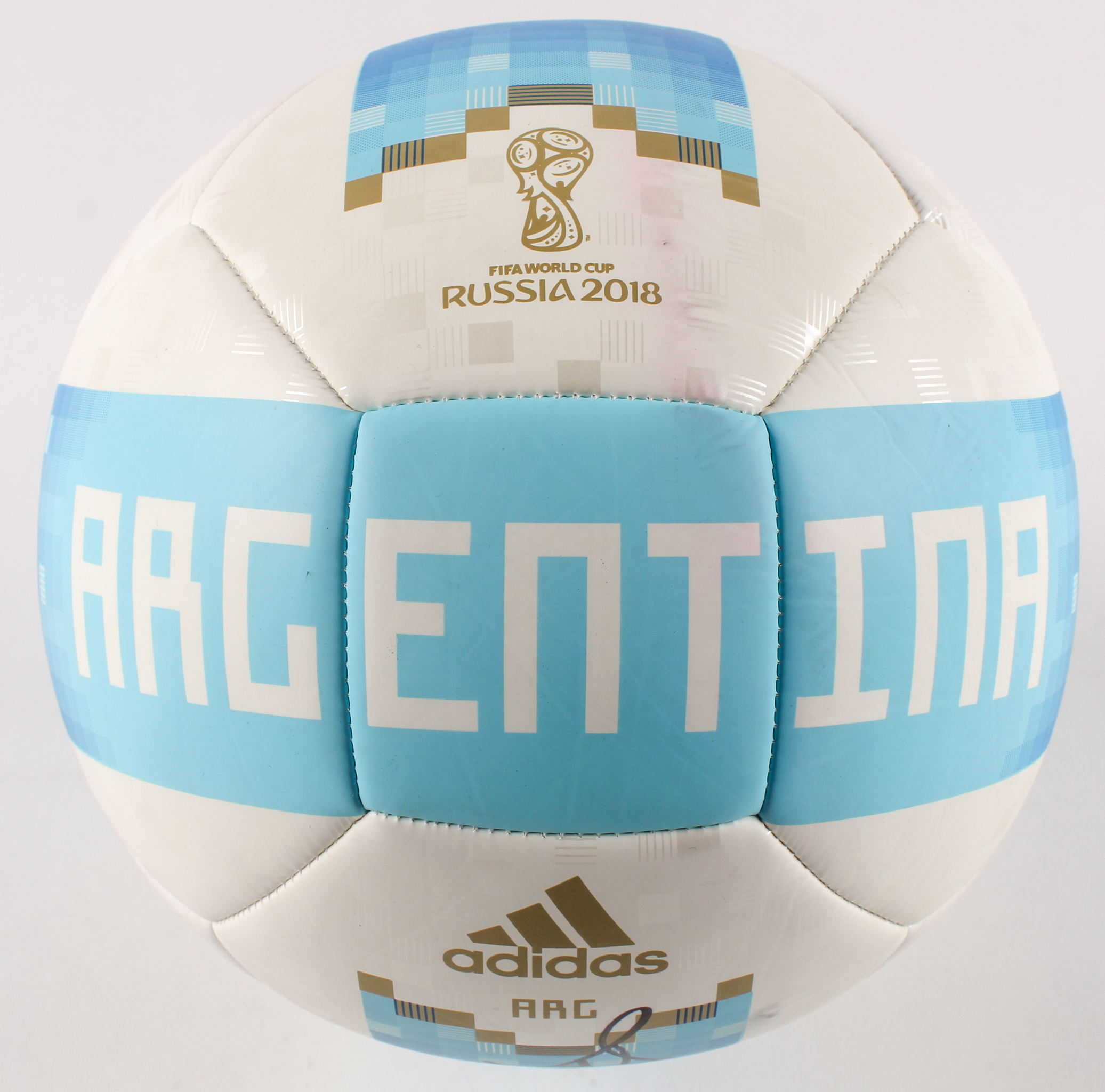 Lionel Messi Signed 2018 Argentina FIFA World Cup Logo Soccer Ball Inscribed "Leo" (Beckett COA) at PristineAuction.com Lionel Messi Signed 2018 Argentina FIFA World Cup Logo Soccer Ball Inscribed "Leo" (Beckett COA) at PristineAuction.com