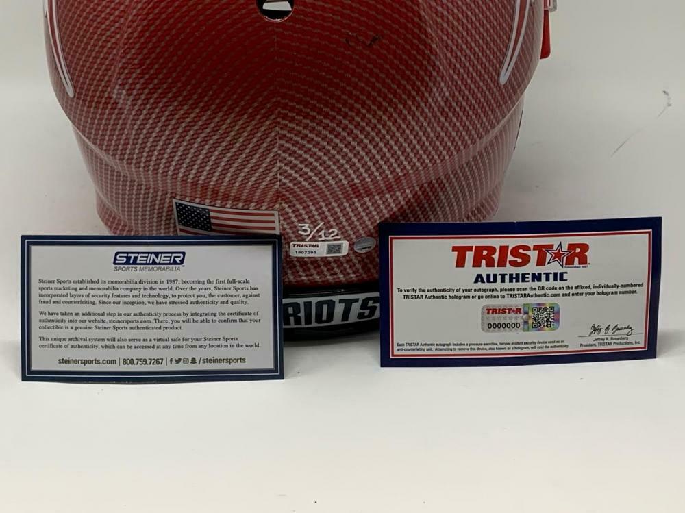 Tom Brady Signed Patriots LE Custom Hydro Dipped Full-Size Authentic On-Field Speed Helmet (Tristar Hologram & Steiner Hologram) at PristineAuction.com Tom Brady Signed Patriots LE Custom Hydro Dipped Full-Size Authentic On-Field Speed Helmet (Tristar Hologram & Steiner Hologram) at PristineAuction.com