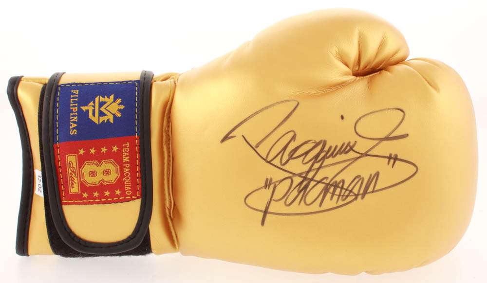 Manny Pacquiao Signed MP8 Boxing Glove Inscribed "Pacman" (Pacquiao COA) at PristineAuction.com Manny Pacquiao Signed MP8 Boxing Glove Inscribed "Pacman" (Pacquiao COA) at PristineAuction.com