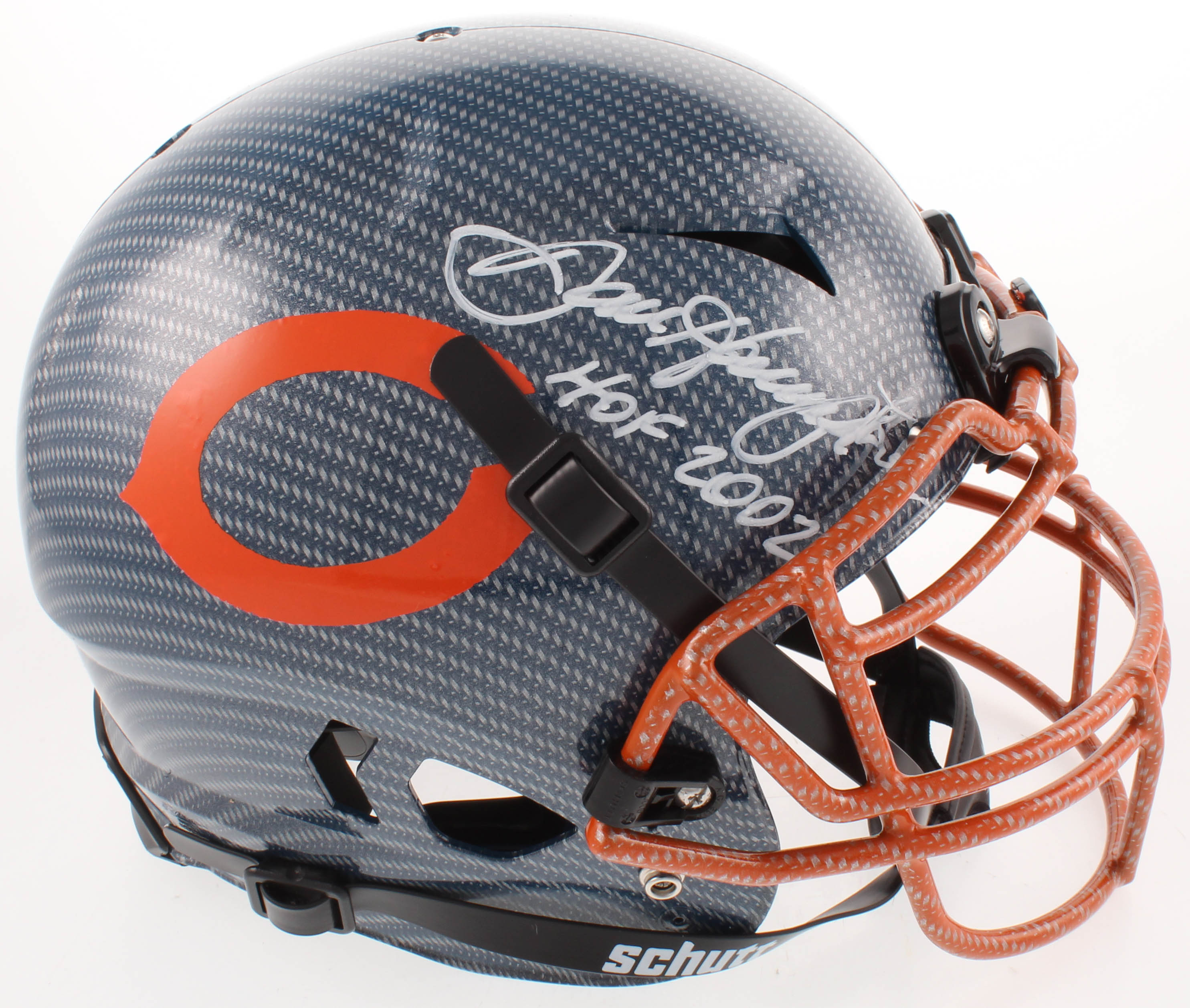 Dan Hampton Signed Bears Full-Size Authentic On-Field Hydro-Dipped Vengeance Helmet with Hall of Fame Logo Inscribed "HOF 2002" (Beckett COA) at PristineAuction.com Dan Hampton Signed Bears Full-Size Authentic On-Field Hydro-Dipped Vengeance Helmet with Hall of Fame Logo Inscribed "HOF 2002" (Beckett COA) at PristineAuction.com