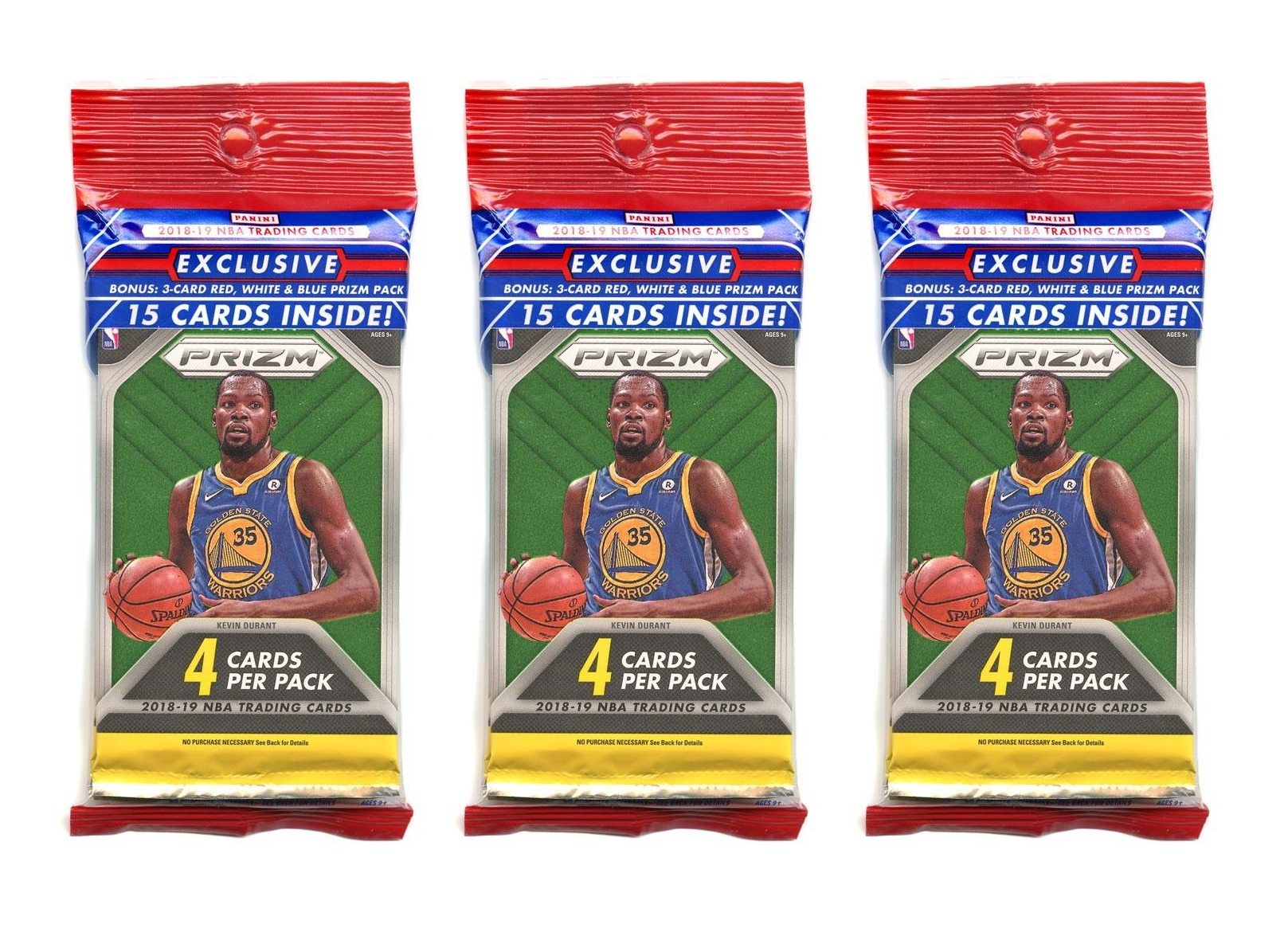 Lot of (3) 2018-19 Panini Prizm Basketball Cello Packs with (15) Cards Each at PristineAuction.com Lot of (3) 2018-19 Panini Prizm Basketball Cello Packs with (15) Cards Each at PristineAuction.com