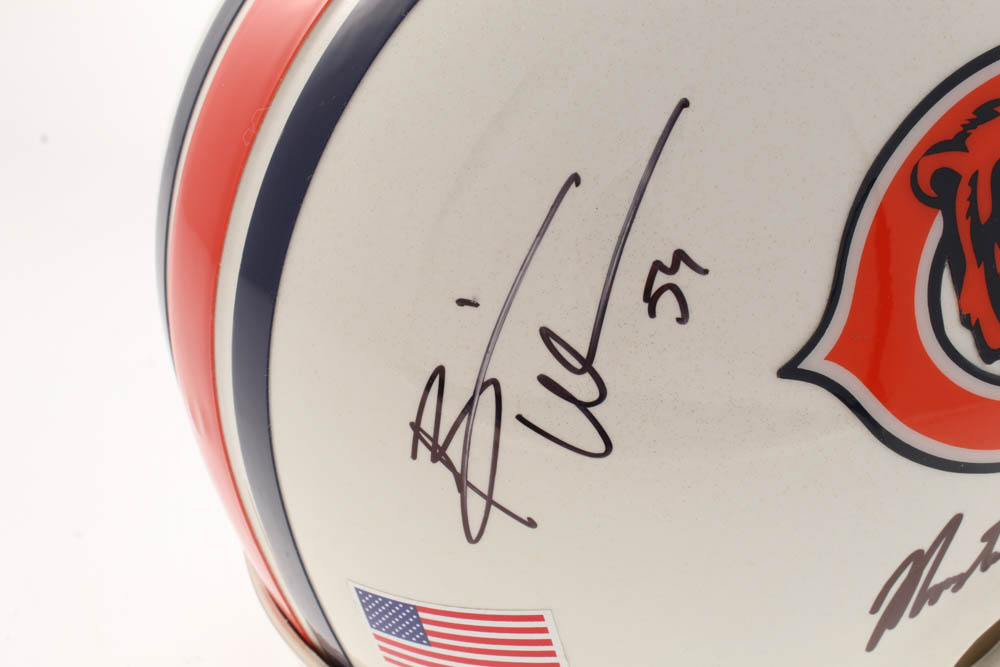 Dick Butkus, Mike Singletary & Brian Urlacher Signed Bears Full-Size Authentic On-Field Helmet With Multiple Inscriptions (Schwartz COA) at PristineAuction.com Dick Butkus, Mike Singletary & Brian Urlacher Signed Bears Full-Size Authentic On-Field Helmet With Multiple Inscriptions (Schwartz COA) at PristineAuction.com