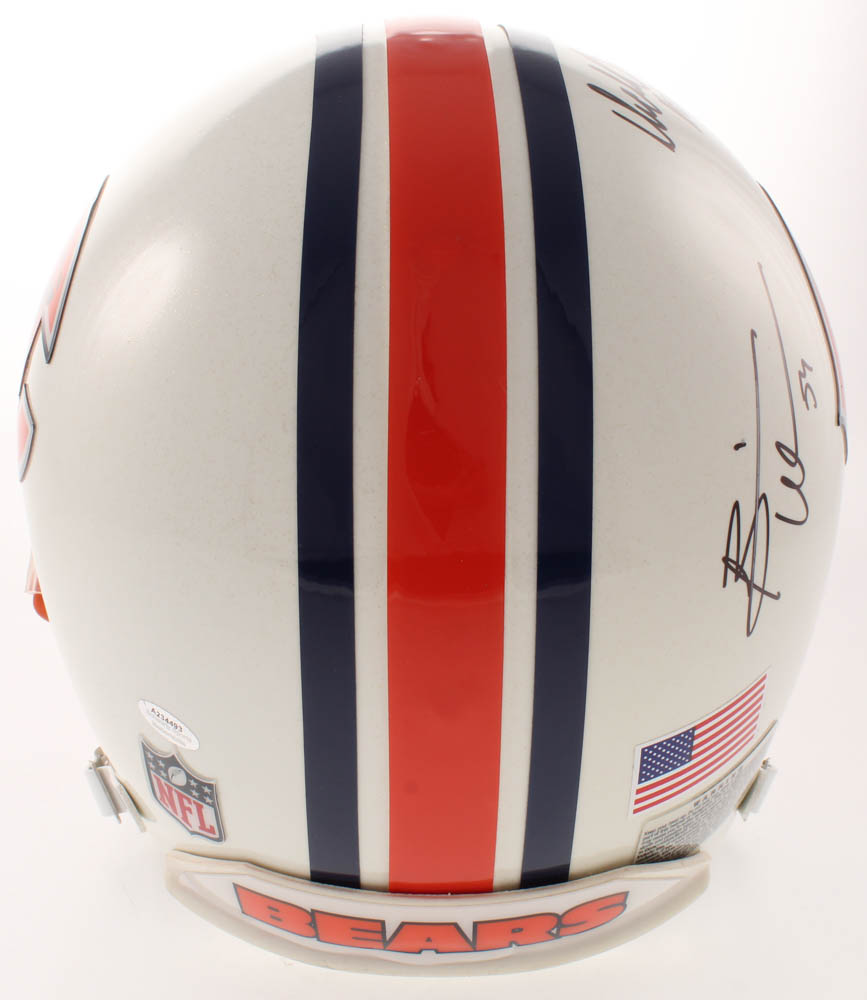 Dick Butkus, Mike Singletary & Brian Urlacher Signed Bears Full-Size Authentic On-Field Helmet With Multiple Inscriptions (Schwartz COA) at PristineAuction.com Dick Butkus, Mike Singletary & Brian Urlacher Signed Bears Full-Size Authentic On-Field Helmet With Multiple Inscriptions (Schwartz COA) at PristineAuction.com