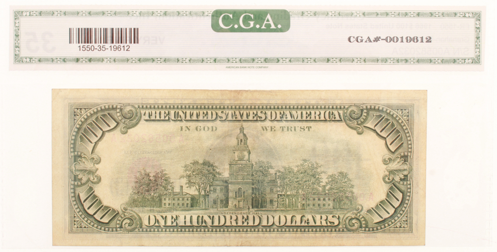 1966 100 One Hundred Dollars U.S. Legal Tender Note (CGA 35